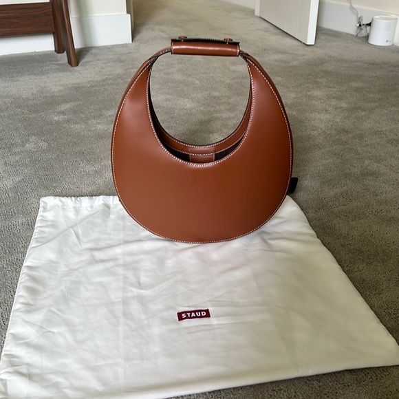 STAUD Handbags - STAUD Moon Bag Saddle in Brown